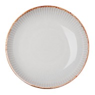 Prato Avulso Para massa 22,8cm De Cerâmica Linear Cinza